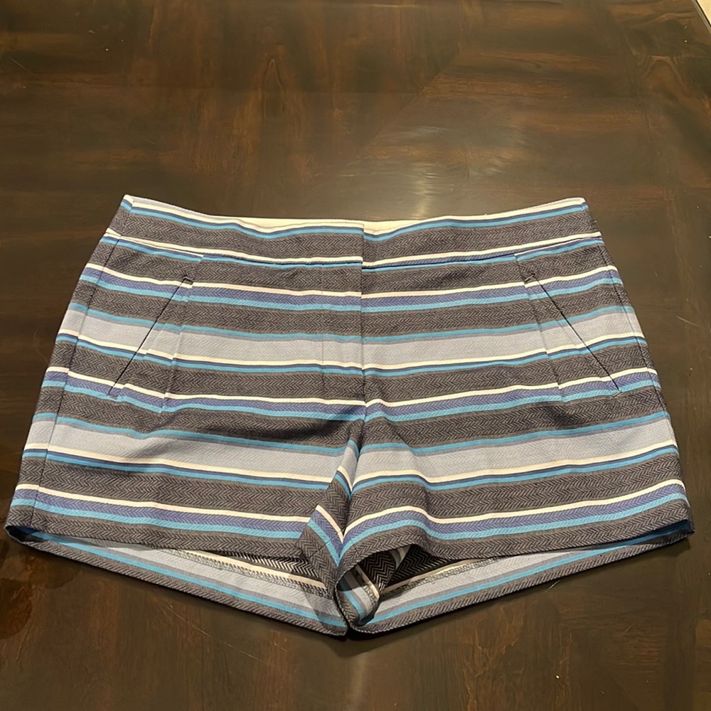 J. Crew Women’s Blue Striped Shorts size 10 NWT